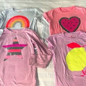 Crewcuts girls sequin flip t-shirt bundle - sz 6-8